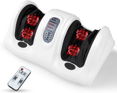 Costway Therapeutic Shiatsu Foot Massager with High Intensity Rollers-White