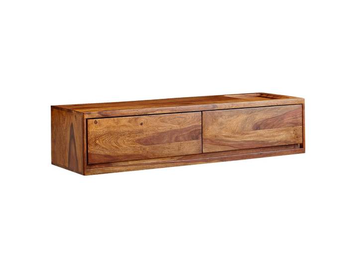Mid.you Lowboard, Sheesham, Holz, Sheesham, massiv, 2 Schublade(n) Schubladen, 108x25x34 cm, hängend, handgemacht, Holzmöbel, Kleinmöbel Holz, Holzkommoden, Lowboards Holz