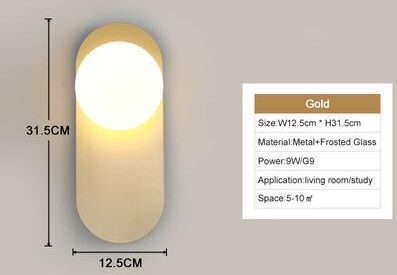 Modern Harvest Tools & Trends Black Gold Interior LED Wall Lamps Wall Lights With Bulb For Bedroom, LED Wall Sconce For Home Lighting d Gold 9w warm White