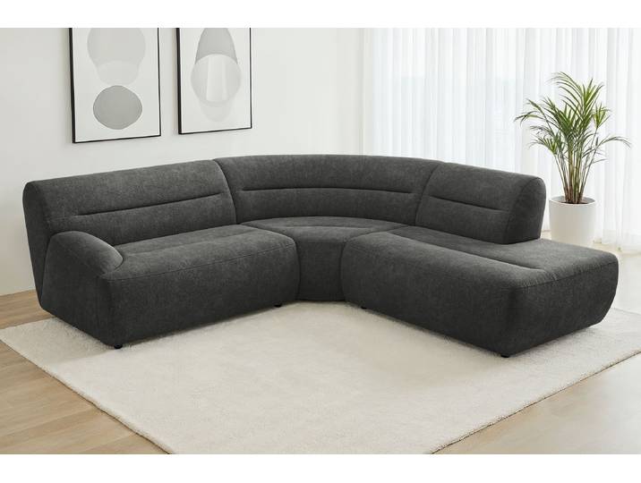 Ecksofa SIT & MORE Scrabble, L-Form, B: 248cm , grau (dunkelgrau), B:248cm H:80cm T:248cm, 100% Polyester, Sofas, Ecksofa, Modernes Design in verschiedenen Stoffarten