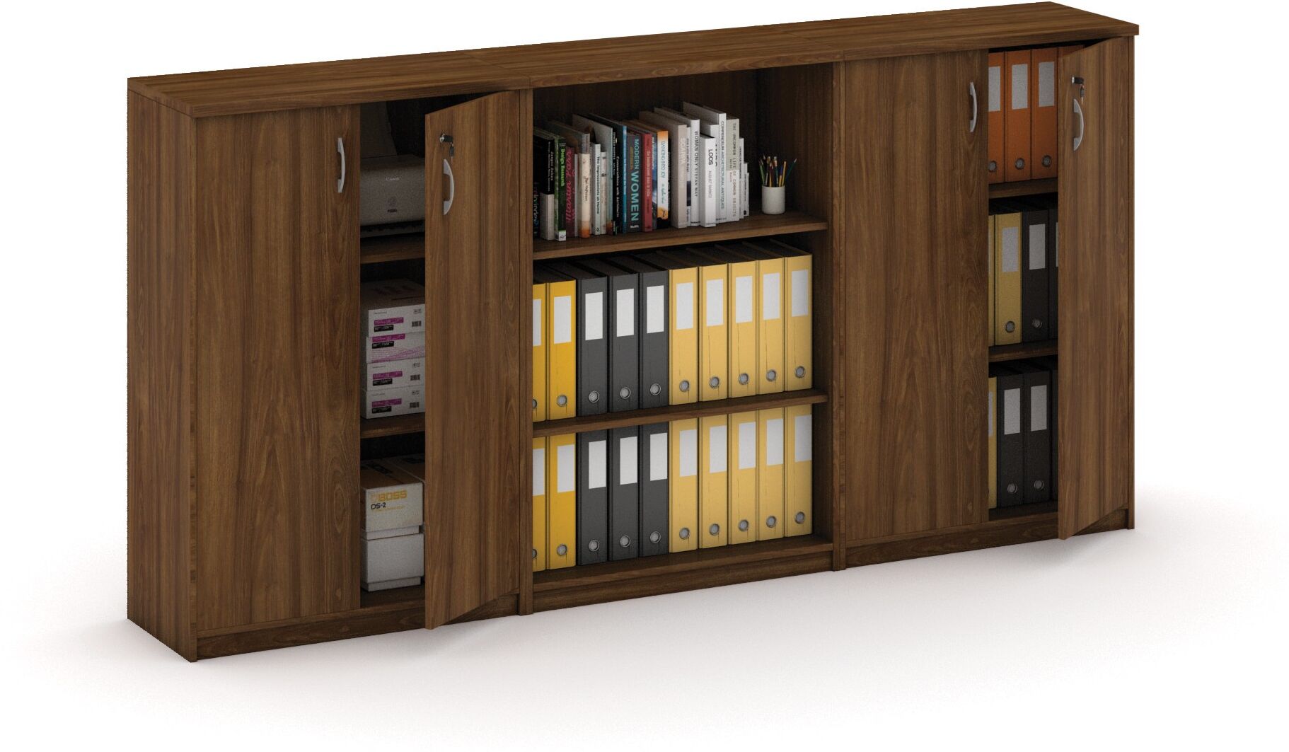 B2B Partner Schrank-Set MIRELLI, Typ III – Nussbaum