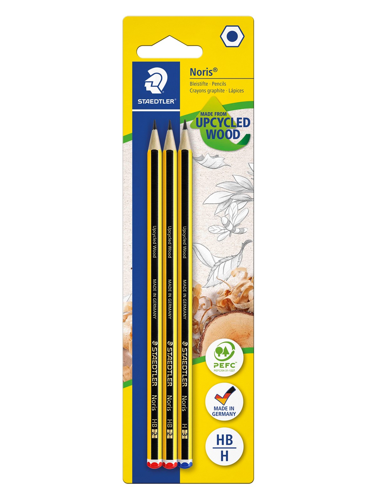 Staedtler Noris 120 Graphitbleistift-Set, B/HB/H, 3 Bleistifte