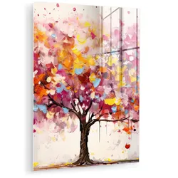 ACRYLGLASBILD Aquarell - Baum - Kunst - Abstrakt 60x80 cm