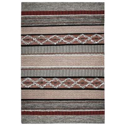 Teppich PAD "NOVA", braun (rot), B:200cm H:5mm L:300cm, Baumwolle, Wolle, Teppiche, Teppich, handgewebt, reine Wolle, Wohnzimmer