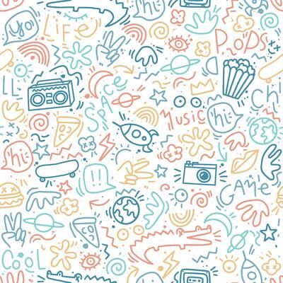 "Veer Decor Doodle Wallpaper - Roll 20.86""x33ft"