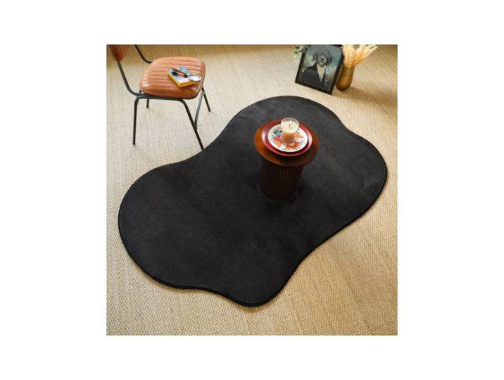 Tapis contemporain de forme organique - Hypnose - Noir velours - 200 x 300 cm