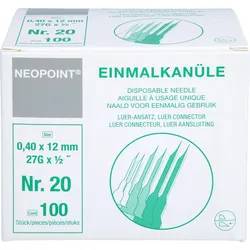 Einmalkanüle Neopoint 27Gx3/4 0.40x20Mm Steril 100 ST