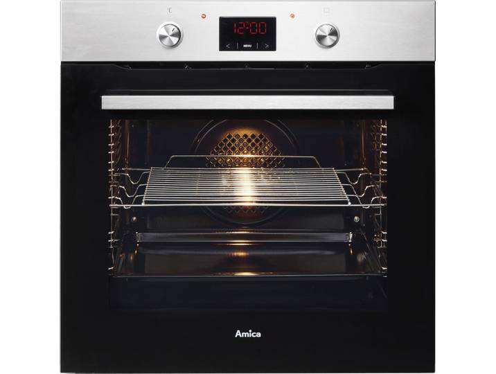 AMICA Backofen EBX 943 625 E , Energieeffizienz: A, silber (silberfarben), B:59,5cm H:59,5cm T:57,5cm, Backöfen, Schnell startklar, einfach sauber und angenehm sicher beim Backen, Backofen