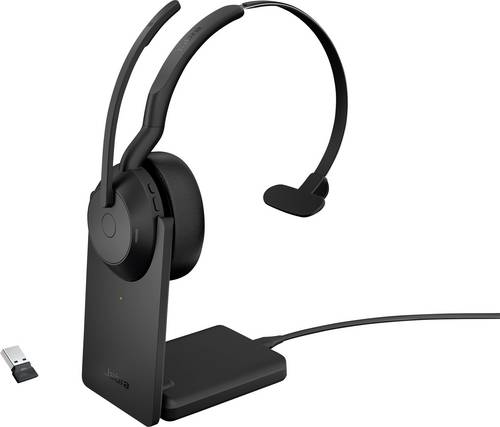 Jabra Evolve2 55 UC Mono On Ear Headset Bluetooth, Kabellos Mono Schwarz Noise Cancelling, Mikrofon-Rauschunterdrückung Mono
