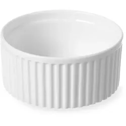 48x Auflaufförmchen geriffelt, weiß, Porzellan Ø 12 cm