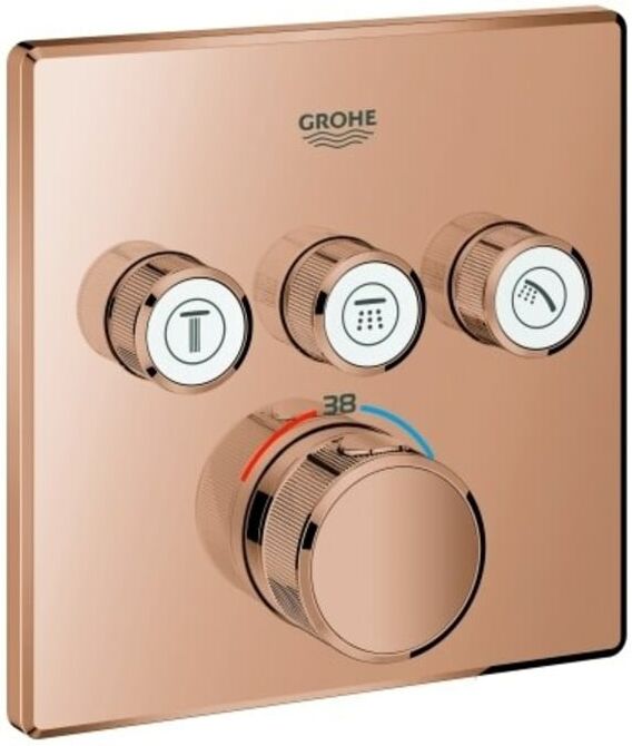 Grohe Fertigset Grohtherm Smartcontrol UP-THM, 3 Absperrventil, eck., warm sunset (29126DA0)