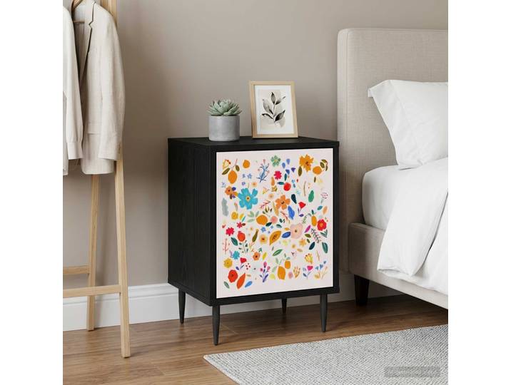 vidaXL Nachttisch MAINZ Schwarz Eichen-Optik 36 x 33 x 51 cm