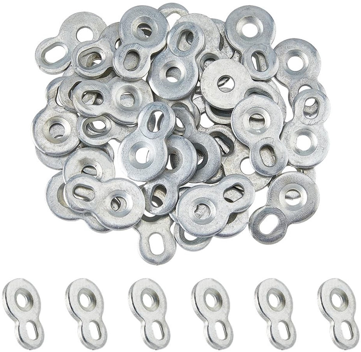Dailygoody OmGoods Heavy Duty Tafelblad Connector Figuur 8 Bevestigingsmiddelen - Zilver
