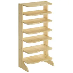 Erst-Holz 90.80-01 Doppel-Schuhregal Schuhständer Holz Stiefelform