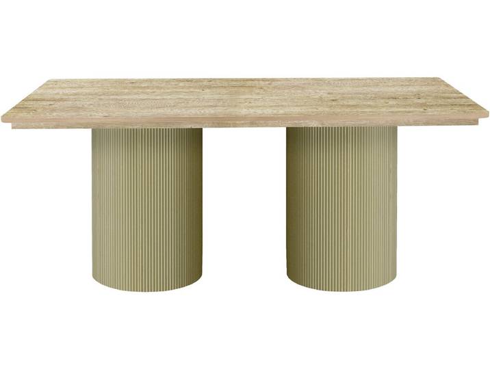 Table à manger ovale en bois Zénith - 180 cm - 8 places - Beige