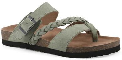 Women's Hazy Footbeds Sandal by White Mountain in Sage Green Suede (Size 9 M)