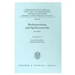 Rechtsprechung zum Sparkassenrecht., Fachbücher von Burkhard Weides, Roderich Bosse