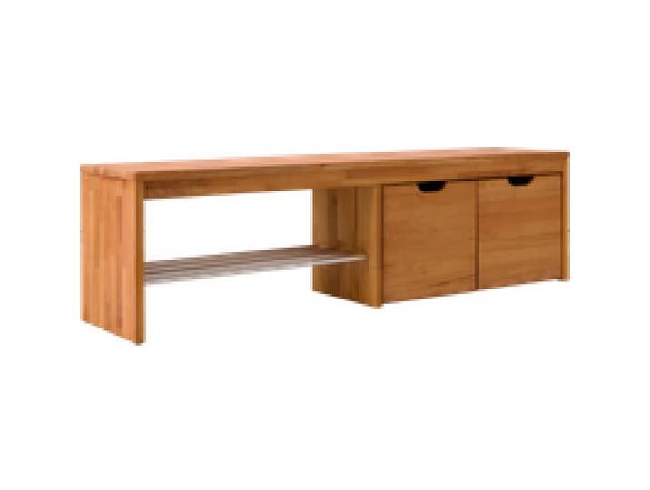 Banc à chaussures bois massif avec 2 cubes de rangement Cyriel
