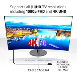 CLUB 3D Mini DisplayPort 1.2 HBR2 Kabel, St/St, 2m