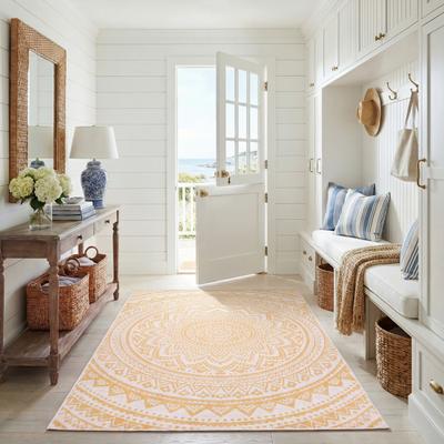 SAFAVIEH Courtyard Fran Mandala Indoor/ Outdoor Waterproof Patio Backyard Rug