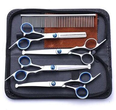 Uplift Treasures Professional Pet Grooming Scissors Set blue Nut