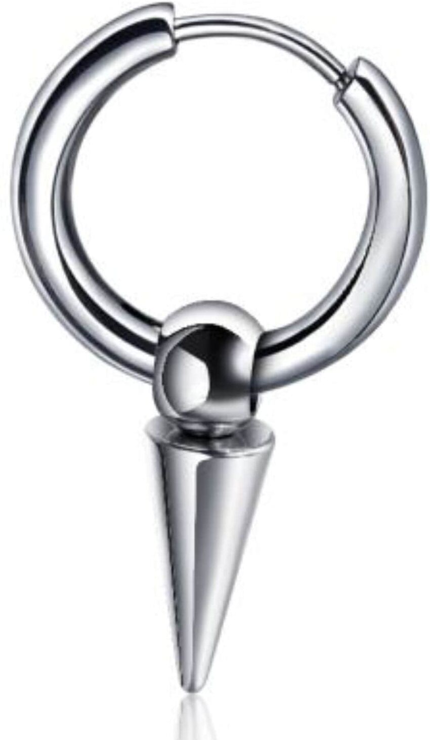 Single-Creole FIRETTI "Schmuck Geschenk Ohrschmuck einzeln Kegel", silber (edelstahlfarben), Ohrringe, Damen, 17,1mm, Edelstahl, Single-Creole, Einhänger abnehmbar edelstahlfarben 17,1mm, Edelstahl