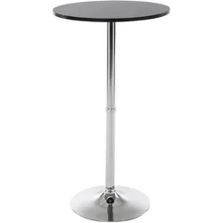 Décoshop26 - Bistro-Bartisch mit runder Tischplatte 60 cm Durchmesser schwarzes Holz Metallgestell 10_0005590