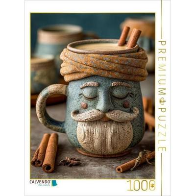 CALVENDO Puzzle Chai-Guru in Meditation - Entspannter Gewürztee mit Charakter | 1000 Teile Lege-Größe 64x48cm Foto-Puzzle für glückliche Stunden