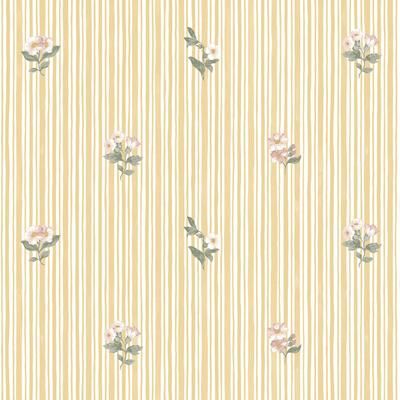 Martha Stewart Garden Stripe Ochre Wallpaper