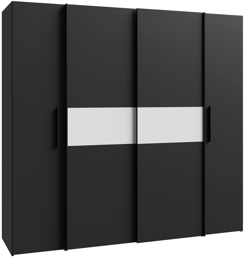 Latitude Run Koran 4 Door Wardrobe Satin Black