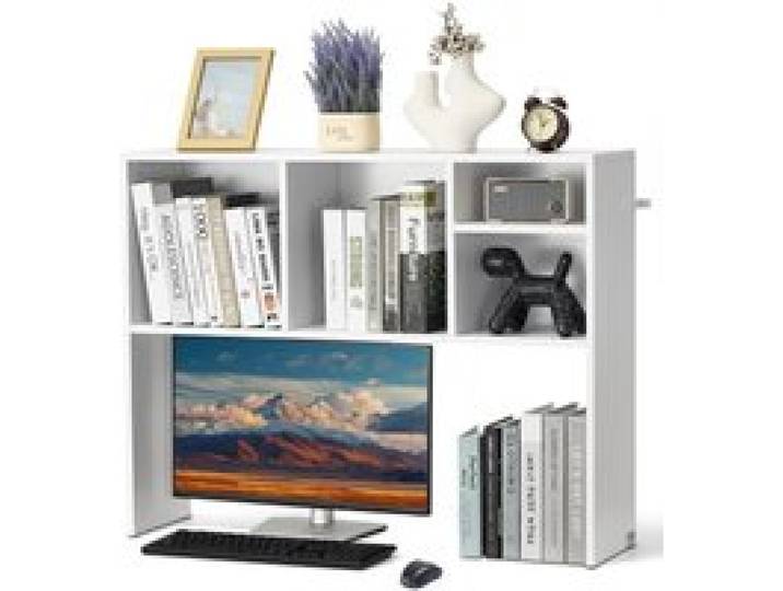 VEVOR Schreibtisch Bücherregal 1-stufiger Organizer (94 x 24 x 73 cm) Tischregale Schreibtisch Organizer Ausstellungsregal aus Spanplatten mit rutschfesten Füßen, für Büro Wohnheim, Weiß