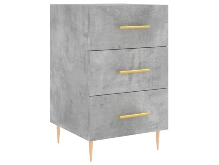LMTYOENFG Nachttisch Betongrau mit Schubladen, Beistelltisch 40x40x66 cm Moderner Nachtschrank fürs Schlafzimmer mit stabilen Eisenfüßen, glatter Oberfläche und integriertem Kippschutz.