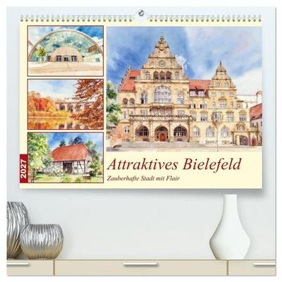Attraktives Bielefeld (hochwertiger Premium Wandkalender 2027 DIN A2 quer), Kunstdruck in Hochglanz