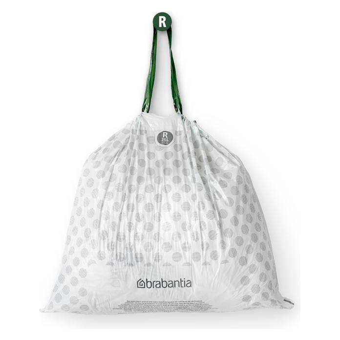 Brabantia PerfectFit Vuilniszakken - 36 l - Code R - 6 rollen x 20 stuks (120x, 36 l) (138584)