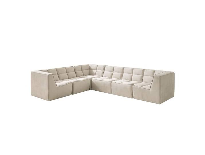 Modulares Ecksofa 6-teilig Beige Samt Blonda Glamour