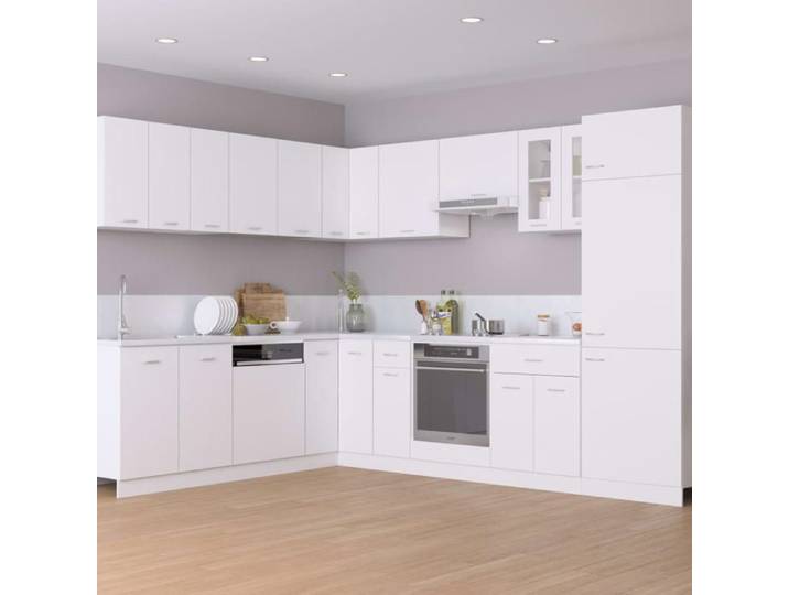 Armoire de plancher d'évier - GKK - 2 Portes - Blanc 80x46x81 5 cm Bois ingénierie GG@54