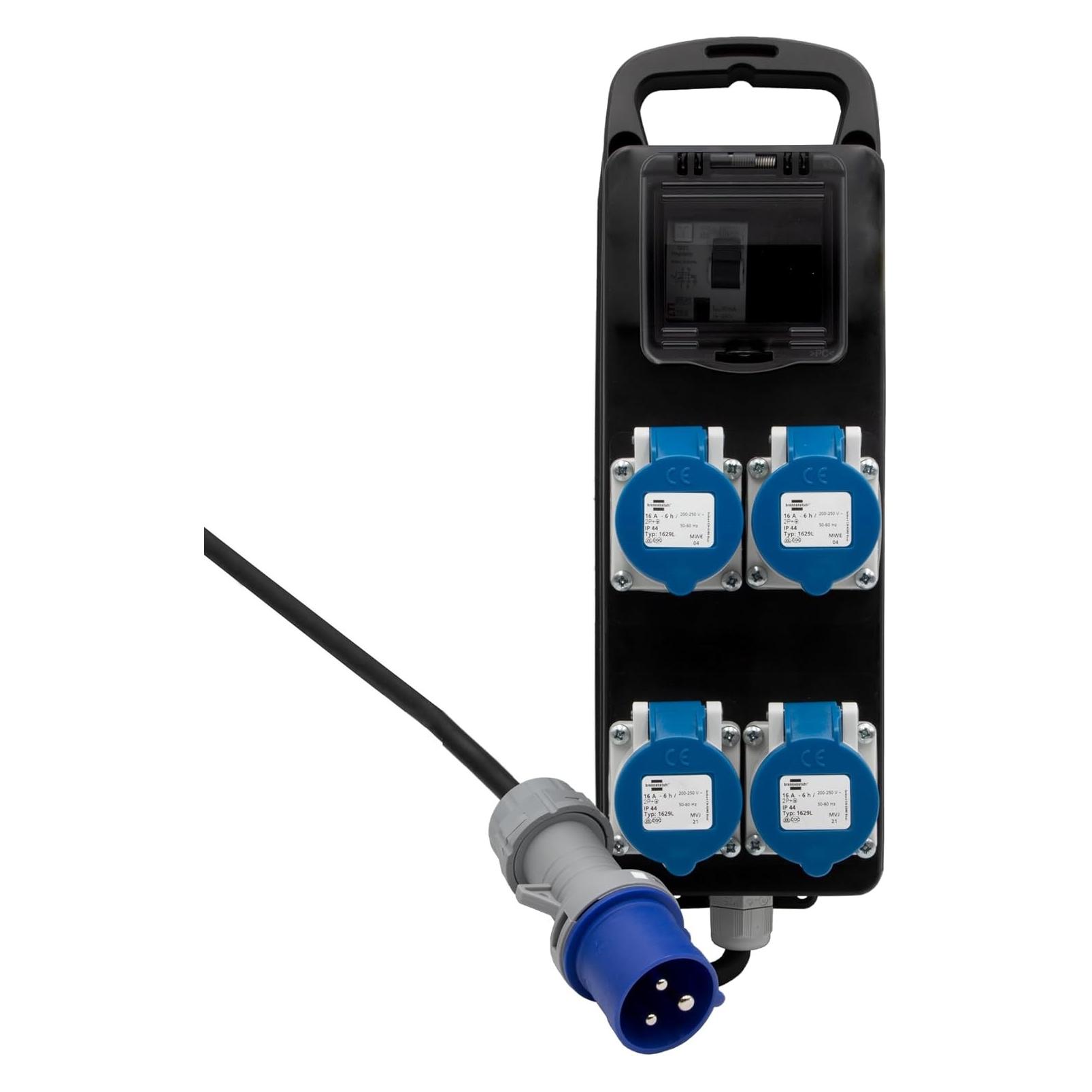 Brennenstuhl Distributore di Potenza Portatile con Interruttore di Sicurezza (4x, CEE 16/5) (1151495421)