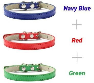 Uplifted Finds 3 Piece Soft PU Leather Cat Collar Set 6 s
