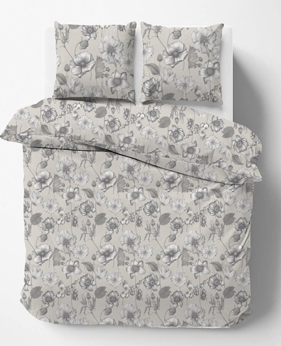 iSleep Dekbedovertrek Pleun Tweepersoons Beige 200 x 220 cm