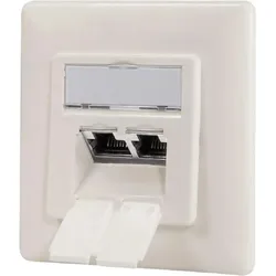 LogiLink NP0128 - Cat.6A Netzwerkdose UP 2x RJ45 geschirmt reinweiß