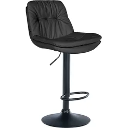CLP Barhocker Laurel Kunstleder schwarz - Farbe: schwarz, Gestellmaterial: Metall matt schwarz