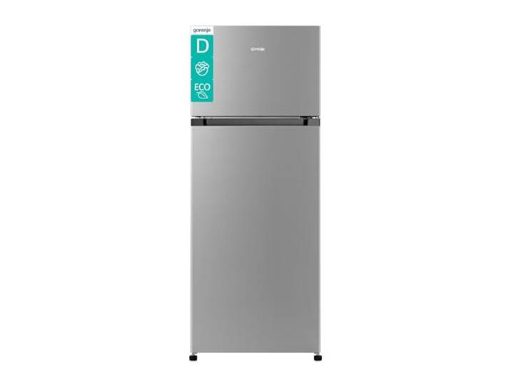 Gorenje RF414DPS4 Kühlgefrierkombination/Freistehend/206L Gesamtvolumen/ 39dB/Energieeffizienzklasse: D/CrispZone/EcoModus/LED Innenbeleuchtung/(BxHxT): 55,4 × 143,6 × 54,2 cm/Grau