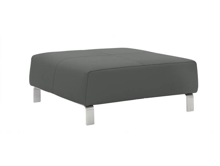 Hocker CALIA ITALIA Simon , grau, B:97cm H:40cm T:97cm, Leder SORRENTO, pigmentiertes Glattleder;Leder BULL, pigmentiertes Dickleder, Hocker, Hocker