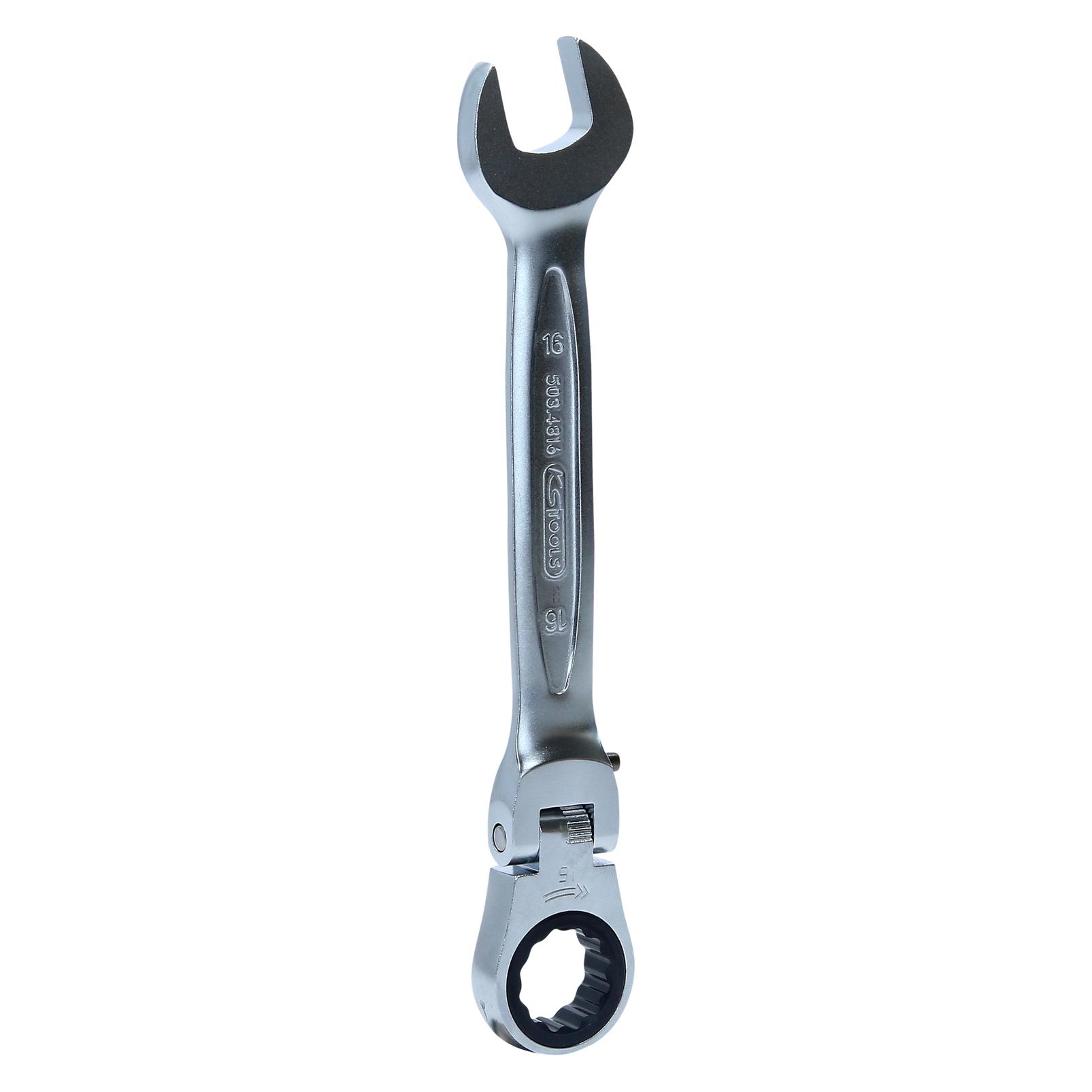 KS Tools GEARplus Gelenk-Ratschenringmaulschlüssel feststellbar (16 mm) (503.4816)