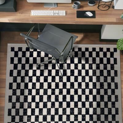 World Rug Gallery Contemporary Checkered Area Rug