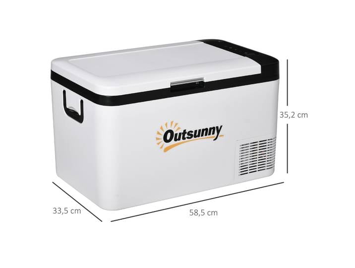 Outsunny Réfrigérateur Portable 25L -20°C Voiture Camping Blanc