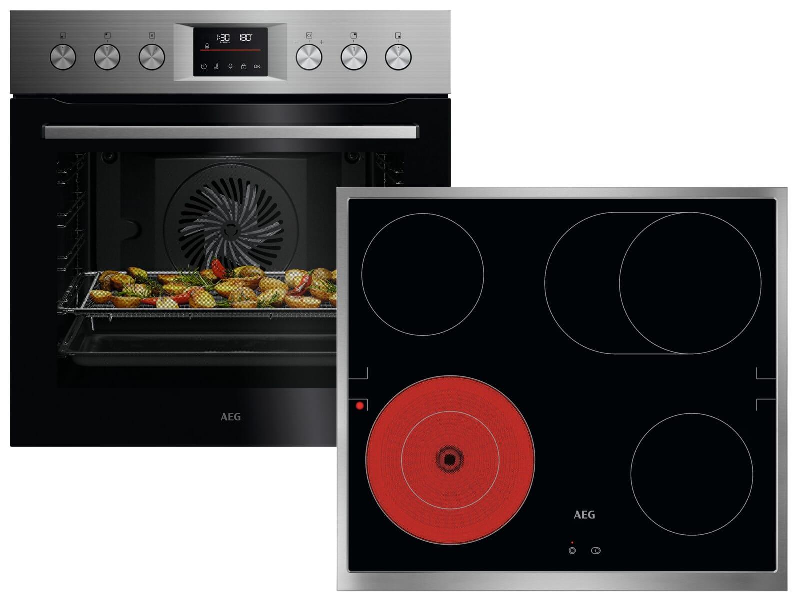 AEG AH52M Set Pyrolyse Einbauherd OU5PE40AM + Glaskeramikkochfeld TA64RA06XB