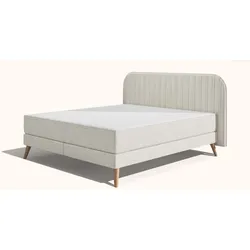 Emma Original Elite Boxspringbett – Beige - 180x210cm - Kopfteil Kissen - Metallfüße