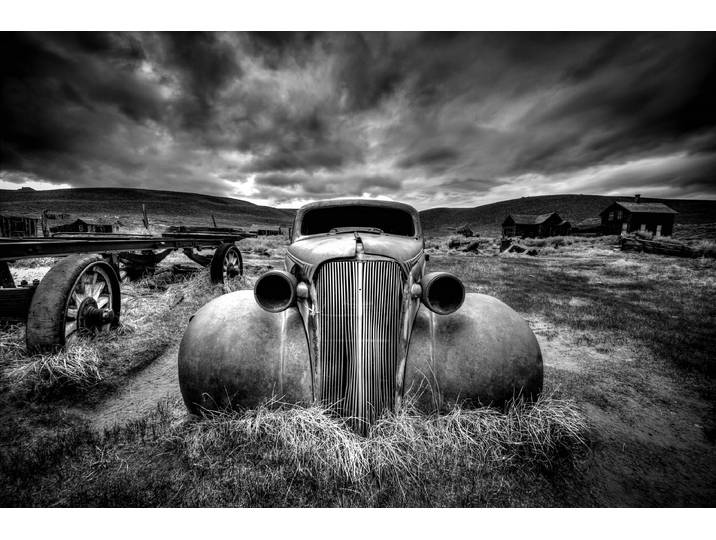 Fototapete PAPERMOON Photo-Art CARSTEN SCHLIPF, ZU ALT, UM ZU FAHREN , bunt, B:3,5m L:2,6m, Vlies, Tapeten, Fototapete
