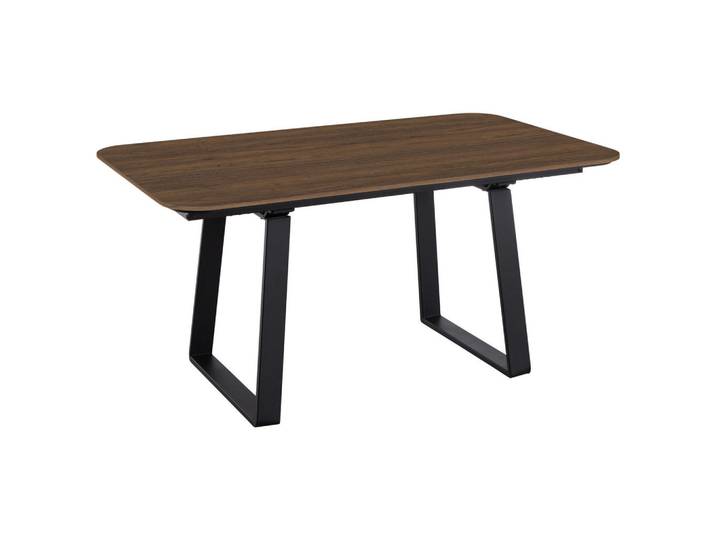 Celina Home Esstisch Rom, Schwarz, Nussbaum, Metall, rechteckig, Kufe, 95x76x160 cm, in verschiedenen Größen erhältlich, Holzdekoren erhältlich, Esszimmer, Tische, Esstische